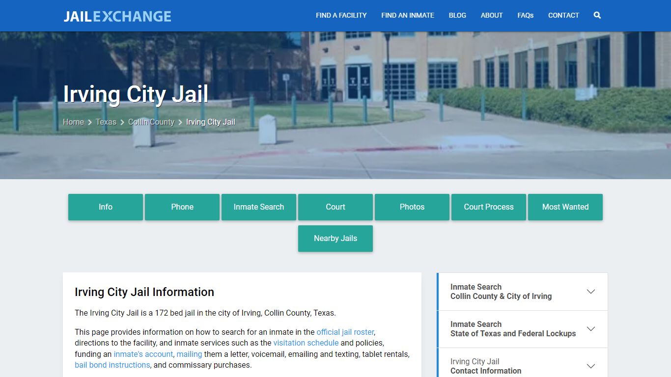 Irving City Jail, TX Inmate Search, Information - Jail Exchange